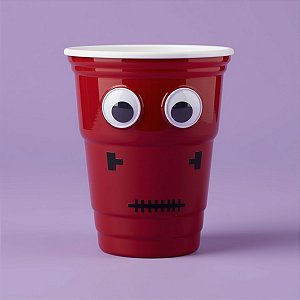 Copo de Plástico Rígido de Halloween - Assustador - Vermelho - 350ml - 1 unidade - Cromus - Rizzo