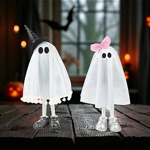 Enfeite Decorativo Halloween - Fantasmas Bella E Olavo - 29x8cm - 1 unidade - Cromus - Rizzo