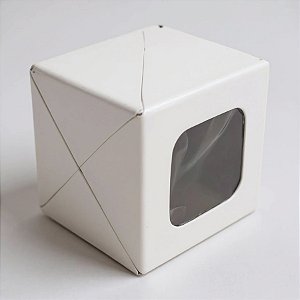 Caixa com Visor VC5 (5cm x 5cm x 4cm) Branco - 20 unidades - Rizzo