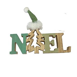 Enfeite Natalino De Mesa Em MDF - Noel Com Gorro - Verde - 16cm - 1 unidade - Cromus - Rizzo