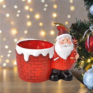 Vaso Decorativo De Natal - Papai Noel - 15x16x10,5cm - 1 unidade - Cromus - Rizzo