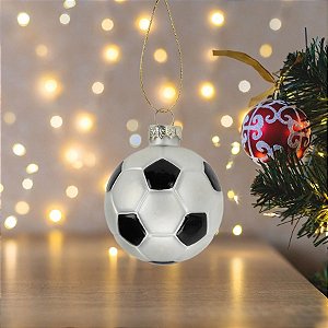 Enfeite De Pendurar De Natal - Bola De Futebol - 7,5cm - 1 unidade - Cromus - Rizzo