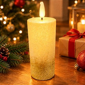 Vela De LED com Glitter P - 5x14x5cm - 1 unidade - Rizzo