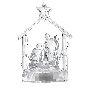 Enfeite Decorativo com Led - Mini Presépio Transparente - 8x12x5cm - 1 unidade - Artlille - Rizzo