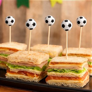 Pick Decorativo - Bola De Futebol - 12cm - 20 unidades - Rizzo
