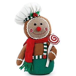 Peso de Porta Boneco de Gengibre - Menino - 34x20x10cm - 1 unidades - Cromus - Rizzo