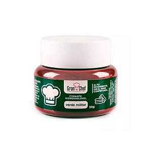 Corante em pó hidrossoluvel Verde Militar 30g Granchef