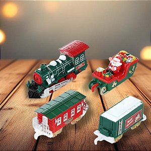 Kit Trem Natalino 22 Peças com Som, Luz e Movimento - 7x58x5cm - 1 unidades - Rizzo