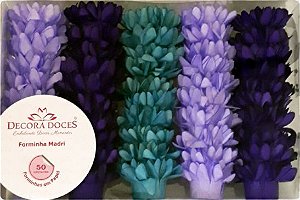 Forminha para Doces Finos - Madri Kit Comemore  Lilas / Roxo / Tiffany -50 unidades - Decora Doces - Rizzo Festas