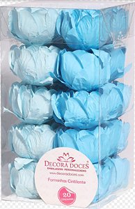 Forminha para Doces Finos - Bela Duo Azul Bebê e Azul Claro - 20 unidades - Decora Doces - Rizzo Festas