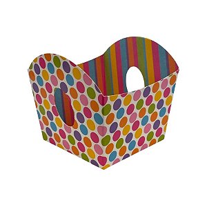 Cestinha Para Doces - Bolinhas Colors - 7x7x8cm - 10 unidades - Cromus - Rizzo