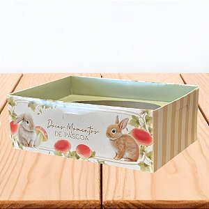 Caixa Para Meio Ovo de 250g com Colher - Doces Momentos de Páscoa - 17x12x6cm - 1 unidade - Cromus - Rizzo