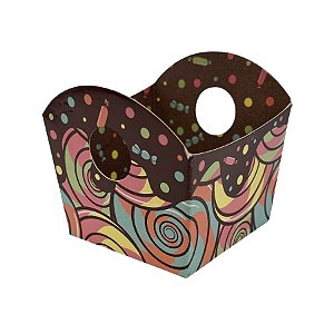 Cestinha Para Doces - Doces Sonhos - 5,5x6x5,5cm - 10 unidades - Cromus - Rizzo