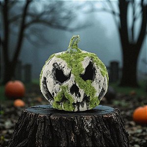 Enfeite Decorativo Halloween - Lanterna De Abóbora Com Musgo - 21x18,5cm - 1 unidade - Cromus - Rizzo