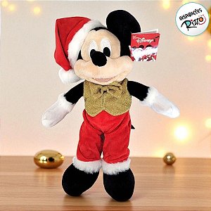 Pelúcia Mickey Mouse Dourado de Natal - 30cm - 1 unidade - Disney Original - Rizzo