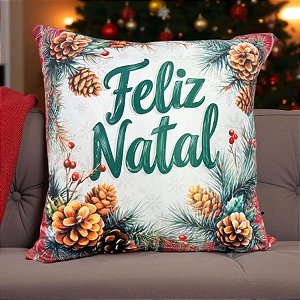 Almofada de Natal - "Feliz Natal" - 43x43cm - 1 unidades - Rizzo
