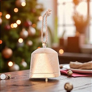 Enfeite Para Pendurar De Natal - Sino Quadrado Dourado - 15cm - 1 unidade - Cromus - Rizzo