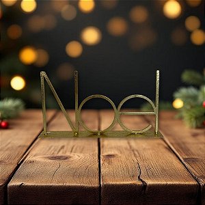 Enfeite Decorativo de Natal - Placa Noel Dourada - 13,5cm - 1 unidade - Cromus - Rizzo