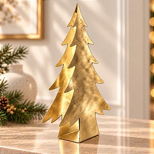Enfeite Decorativo de Natal - Pinheiro Dourado - 21,5cm - 1 unidade - Cromus - Rizzo