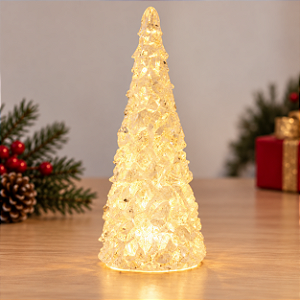 Árvore De Natal De Acrílico - LED cor Quente - 36cm - 1 unidade - Cromus - Rizzo