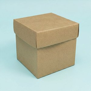 Caixa Cubo Para Panetone e Presente - G 10x10x10cm - Kraft - 10 unidades - Assk - Rizzo