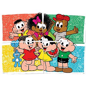 Painel Decorativo 4 Lâminas - Turma da Mônica - 128x90cm - 1 unidades - Festcolor - Rizzo