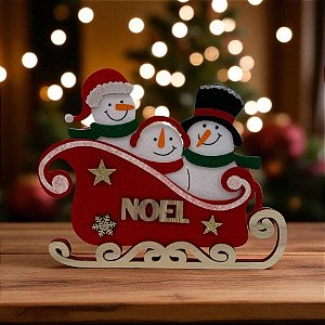 Enfeite Decorativo de Natal - Treno Com Bonecos De Neve - 20cm - 1 unidade - Cromus - Rizzo