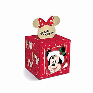 Caixa Pop Up - Natal Mágico Minnie - M 9x9x11cm - 1 unidade - Disney Original - Rizzo