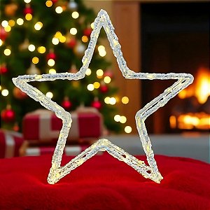 Estrela Decorativa com LED - 31x31x5cm - 1 unidades - Cromus - Rizzo