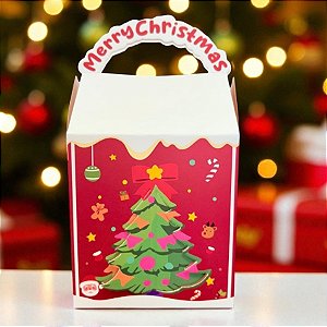 Mini Caixa de Natal - Casa Papai Noel - 10x14,5x10cm - 10 unidades - Artlille - Rizzo