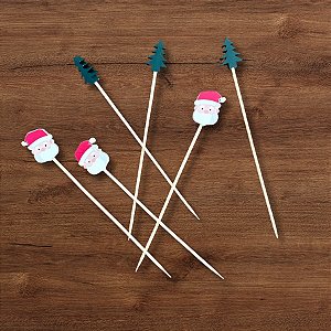 Pick Decorativo de Natal - Natal e Pinheiro - 13,5cm - 20 unidades - Artlille - Rizzo