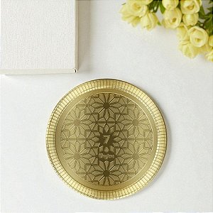 Prato Laminado Numero 7 Ouro - 34,5cm  - 1 unidade - Regina - Rizzo