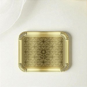 Bandeja Laminada Número 6 Ouro - 37x46cm    - 1 unidade - Regina - Rizzo