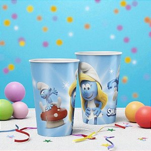 Copo de Papel - Os Smurfs - 180ml - 7x8cm - 8 unidades - Regina - Rizzo