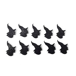 Aplique Decorativo Halloween - Bruxa - 5cm - 10 unidades - Rizzo