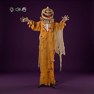 Enfeite Decorativo de Halloween com Luz, Som e Movimento - Abóbora Jack  - 1,70m - 1 unidade - Rizzo