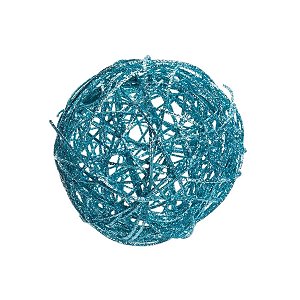 Bola de Natal - Rattan com Laço Xadrez - Marrom - 15cm - 1 unidade - Cromus - Rizzo