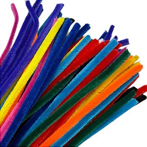 Haste de Chenille 30cm - Sortido Colorido - 100 unidades - Art Montagem - Rizzo