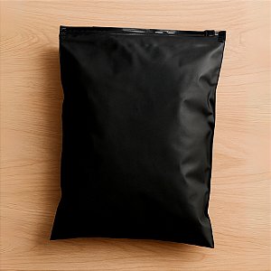 Saco Trilho Zip Preto Fosco - 30x35cm - 50 unidades - Rizzo
