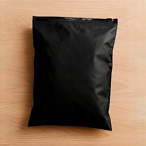 Saco Trilho Zip Preto Fosco - 25x35cm - 50 unidades - Rizzo