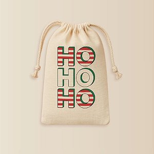 Saco de Algodão - HoHoHo - P - 9x13cm - 1 unidade - Rizzo