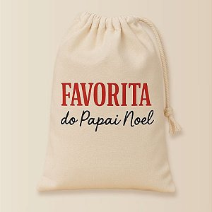 Saco de Algodão - Favorita Do Papai Noel - M - 17x21cm - 1 unidade - Rizzo