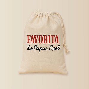 Saco de Algodão - Favorita Do Papai Noel - P - 9x13cm - 1 unidade - Rizzo
