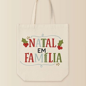 Sacola de Algodão Ecobag - Natal Em Família - 30x40cm - 1 unidade - Rizzo