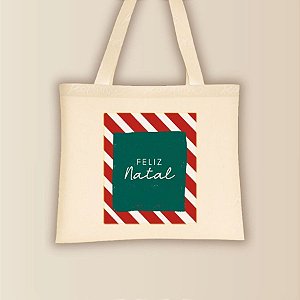 Sacola de Algodão Ecobag - Natal Listras - 40x33cm - 1 unidade - Rizzo
