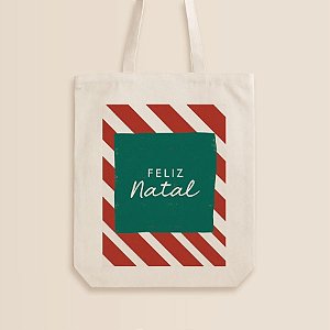 Sacola de Algodão Ecobag - Natal Listras - 30x40cm - 1 unidade - Rizzo
