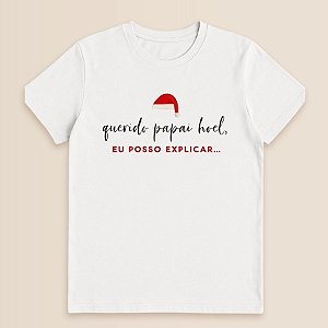 Camiseta Branca Estampada - Querido Papai Noel - Infantil - 1 unidade - Rizzo