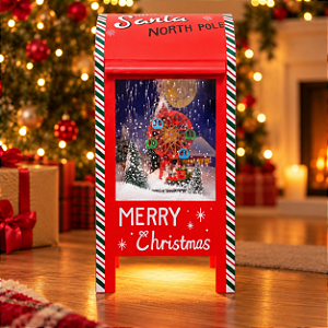 Cenário de Natal - Caixa Postal - Roda Gigante - 22x44,5x22cm - RZO00098 - 1 unidade - Rizzo