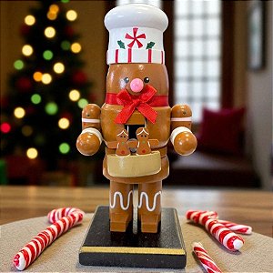 Enfeite Decorativo de Natal em Madeira - Homem de Gengibre - 15cm - 1 unidade - Rizzo