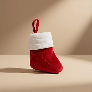 Meia de Natal para Pendurar - Vermelha - 17x12x10cm - 1 unidade - Rizzo